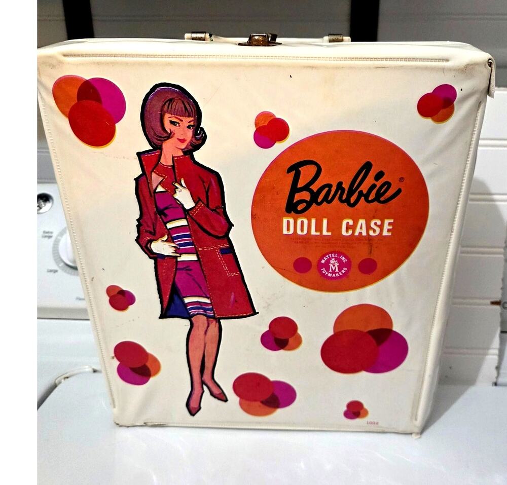 Vintage 1958 Mattel Barbie Doll Carrying Case Multicolor White